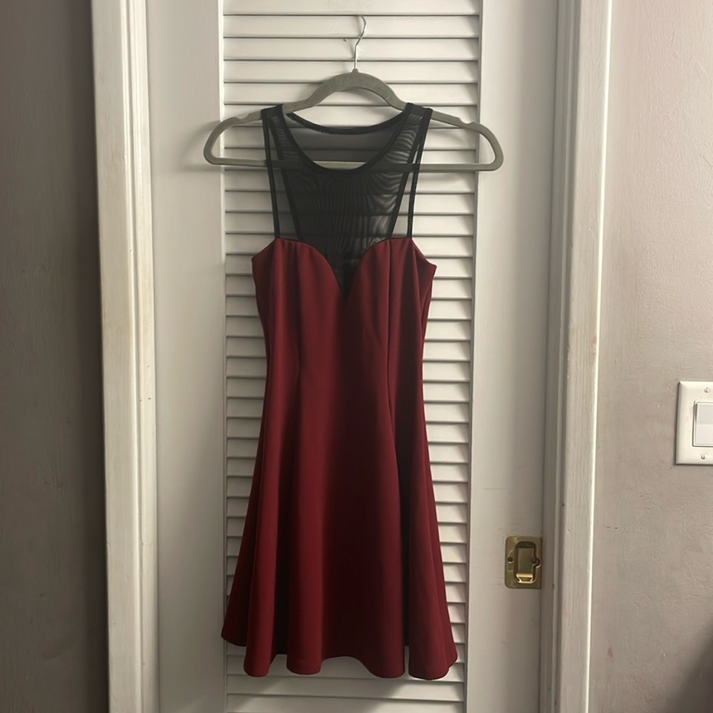 Gracie size small dress like new - a-line with top body con-sheer accents
